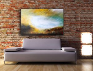 Abstract painting - landscape abstract inner atmospheric scene Haguier