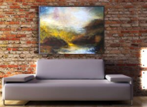 Abstract painting - landscape abstract inner scene Haguier