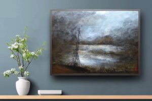 Abstract atmospheric landscape Painting - Canadian Painter Haguier