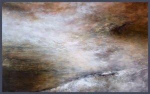 Take off - 30x48 acrylic ink - Haguier atmospheric painting inner light Landscape